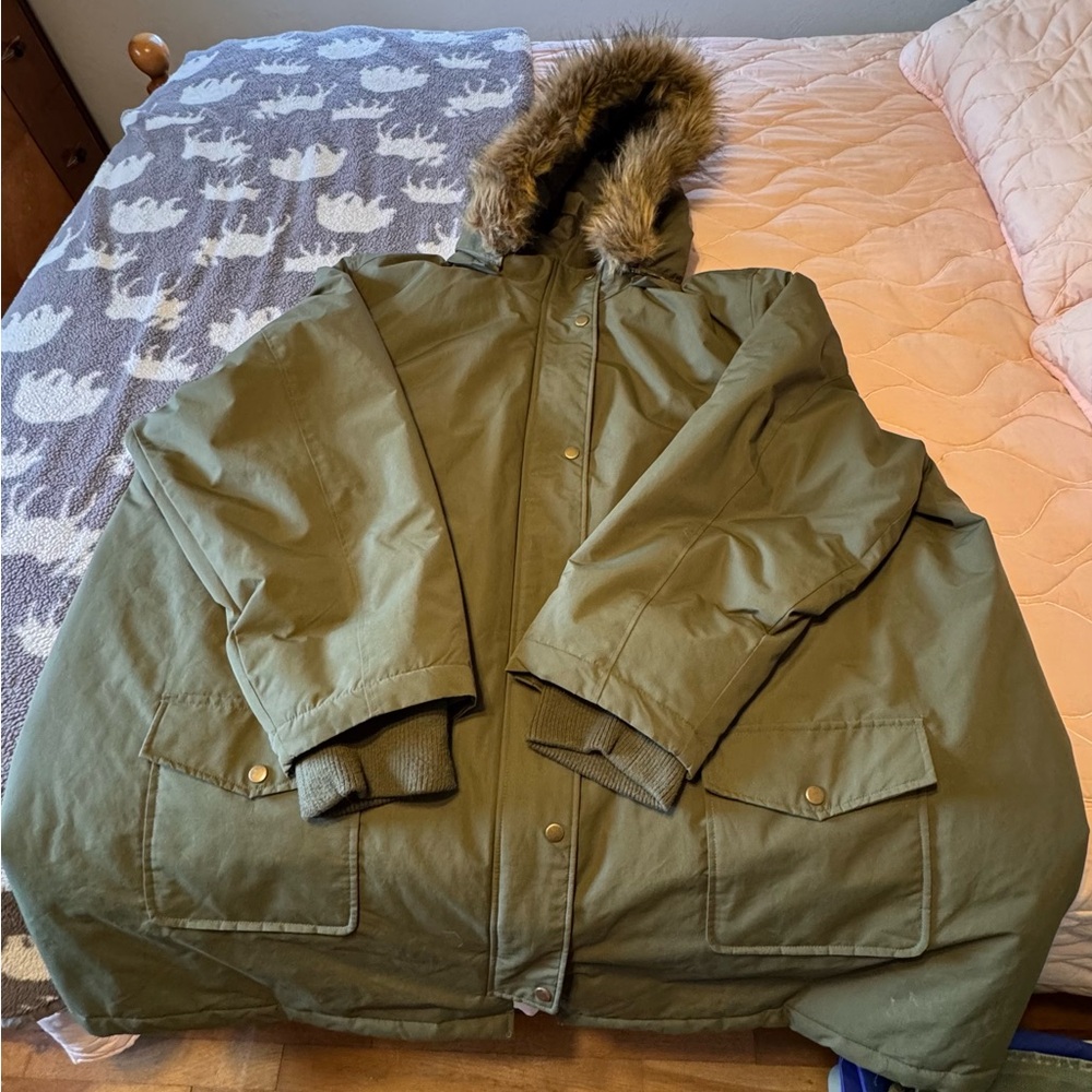 Roaman's Olive Green Outerwear 4X
